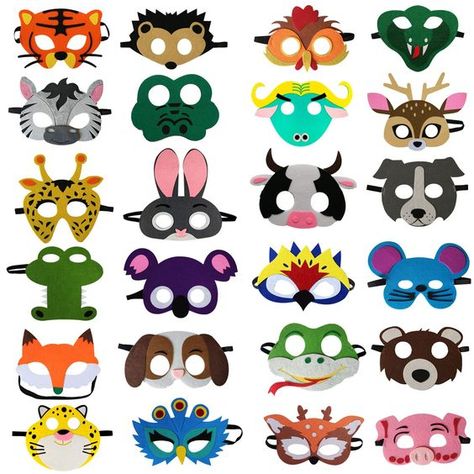 PRICES MAY VARY. 🌈GREAT GIFT and CREATIVE PLAY As parents, we want our kids to spend as much time playing creatively, and less time watching TV, right?! What could be more fun than pretending you’re cute animal? Package includes 24 different classic animal felt masks characters,multiple choices can make your party full of fun. 💪GREAT PRETEND PLAY COSTUMES TO ENJOY ALL THE YEAR… If your kids are like most children, they probably love playing dress up - daily. With our popular animal masks for k Felt Masks For Kids, Animal Birthday Party Decorations, Animal Masks Diy, Animal Costumes For Kids, Jungle Safari Theme, Felt Animal Masks, Animal Masks For Kids, Felt Masks, Animal Felt