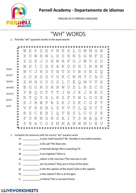 Wh Words Worksheet, Wh Question Worksheet For Kids, Wh Questions Worksheet, Question Words Worksheet, Wh Questions Games, Wh Words, Wh Questions Activities, Questions In English, Question Words