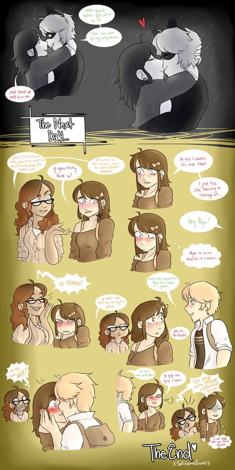 Ladynoir Comic, Marichat Comic, Mlb Fan Art, Comics Ladybug, Mlb Comics, Miraculous Ladybug Kiss, Randy Cunningham, Ladybug Wallpaper, Miraculous Ladybug Oc