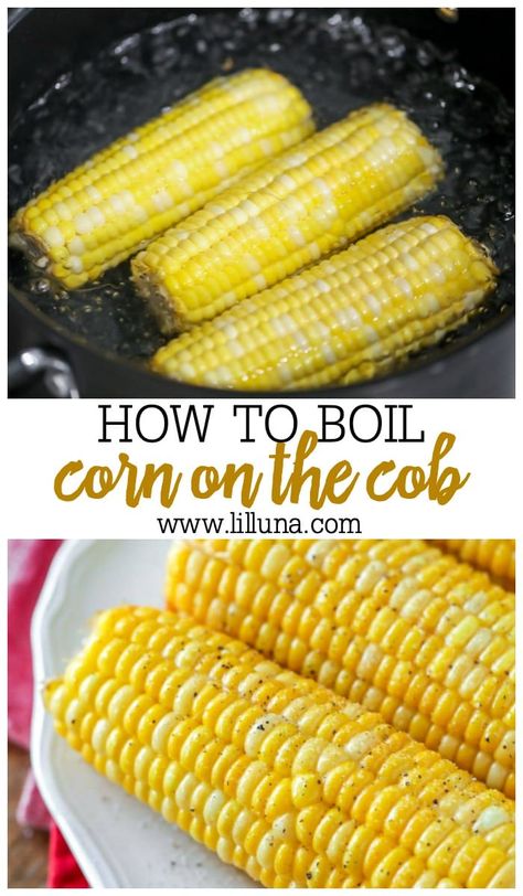 Boiling corn on the cob is a cinch! You will love this juicy corn on the cob to put on the side of any summer meal. #cornonthecob #corn #sidedish #siderecipe #bbqrecipes Boiling Corn, Boil Corn On The Cob, Cob Recipes, Fresh Corn On The Cob, Keto Veggies, Creamy Pasta Bake, Fashion Quiz, Diy Foods, Boiled Corn