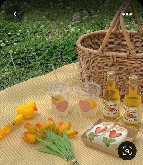 A Picnic, Drinks, Flowers