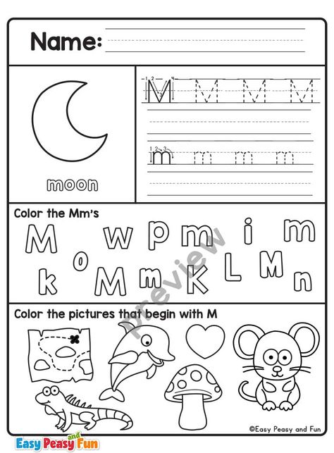 Review Beginning Sound M Worksheets to reinforce phonemic awareness and letter-sound correspondence. Engage children in identifying images that start with the letter M through various activities. Perfect alphabet worksheets for preschool and kindergarten students to strengthen their understanding of the initial sound of the letter M. M Phonics Activities, Letter M Kindergarten Activities, M Sound Activities, M Sound Worksheet, Letter M Worksheets Kindergarten, Letter M Crafts For Kindergarten, Letter M Activities For Kindergarten, Letter M Worksheets For Preschool, Letter M Crafts For Preschoolers