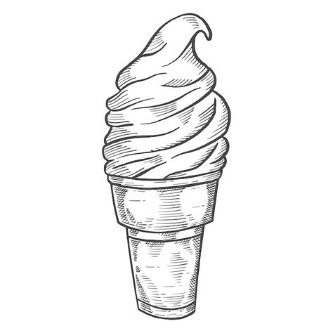 Premium Vector | Ice cream fast food single isolated hand drawn sketch with outline style Ice Cream Outline, Ice Cream Sketch, Water Painting, Premium Vector, Graphic Resources, Hand Drawn, How To Draw Hands, Ice Cream, Sketch