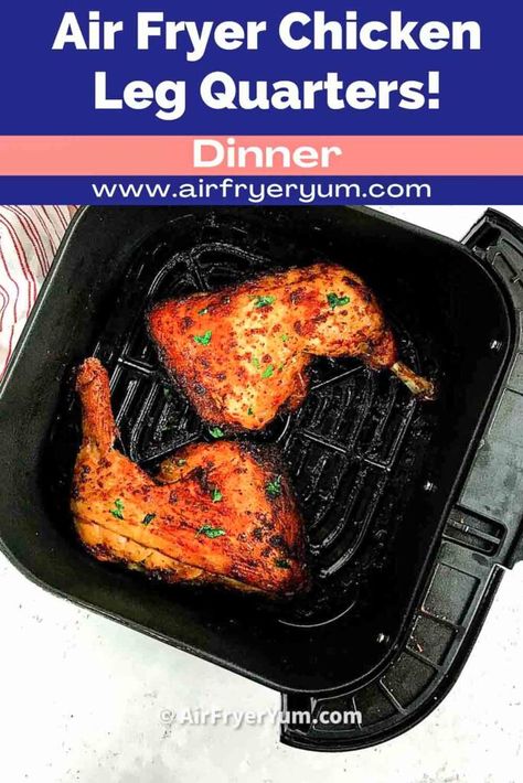 Air Fryer Chicken Quarters, Air Fryer Chicken Leg Quarters, Chicken Quarter Recipes, Chicken Leg Quarter Recipes, Bbq Chicken Legs, Chicken Quarters, Leg Quarters, Chicken Leg Quarters, Cooking Frozen Chicken