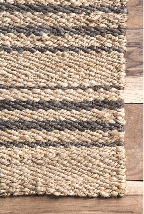 Amazon.com: nuLOOM Hand Loomed Sandy Jute Area Rug, 4' x 6', Natural: Furniture & Decor Striped Jute Rug, Jute Natural Rug, Jute Rug Living Room, Lauren Liess, Elevated Homes, Jute Runner, Jute Area Rug, Natural Jute Rug, Jute Area Rugs