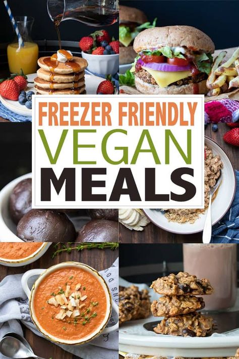 This collection of vegan freezer meals will be the perfect solution for those busy nights! These are easy to double and save for the freezer. #veganfreezermeals #mealpreprecipes Make Ahead Vegan Freezer Meals, Vegetarian Make Ahead Meals To Freeze, Vegan Recipes Freezer Meals, Plant Based Freezer Meals Make Ahead, Vegan Postpartum Recipes, Easy Vegan Freezer Meals, Vegan Meal Prep Freezer Meals, Easy Vegetarian Freezer Meals, Vegan Meals To Freeze