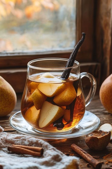 Pear Vanilla Black Tea Recipe - Fall’s Best Kept Secret Pear Tea Recipe, Tea Concoctions, Jasmine Milk Tea Recipe, Moroccan Mint Tea Recipe, Black Tea Benefits, Black Tea Recipe, Mint Tea Recipe, Milk Thistle Tea, Licorice Tea