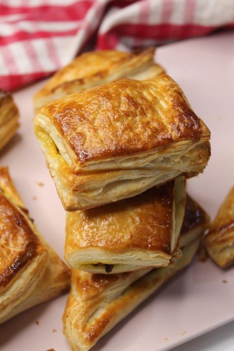 Puff Pastry | Puff Pastry Sheets | Puff Pastry Recipe (THREE WAYS) Puff Pastry Aesthetic, Veg Puff Recipe, Veg Puff, Indian Bakery, Lemon Posset Recipe, Laminated Dough, Pastries Images, Pastry Puff, Egg Puff