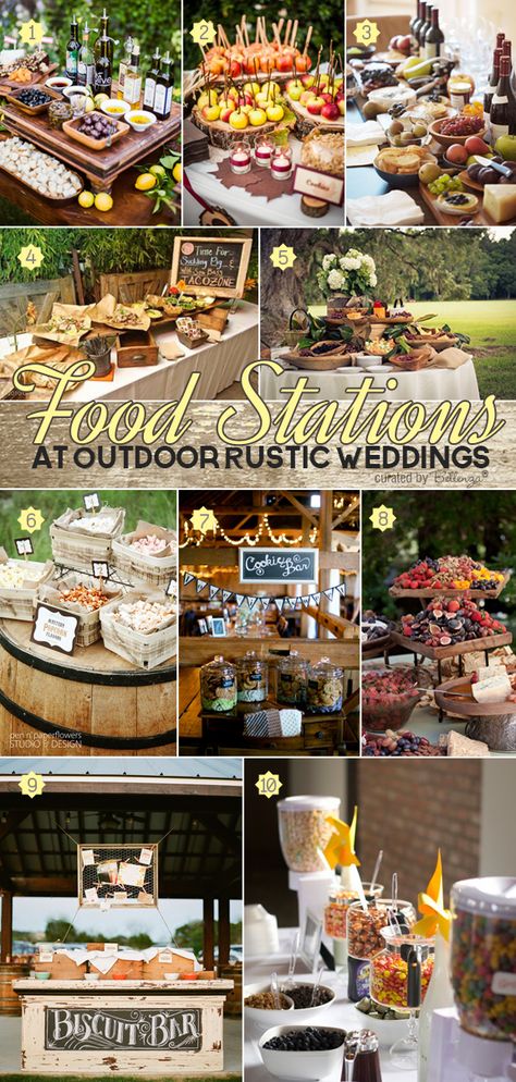 Prefiero que mi boda tenga una bufe porque me gusta mucha comida. Rustic Wedding Buffet Table Ideas, Outdoor Wedding Food Ideas Buffet, Outdoor Food Wedding Ideas, Outdoor Wedding Buffet Table Ideas, Rustic Food Display Table, Pretty Buffet Tables Food Displays, Outdoor Wedding Appetizers, Country Wedding Food Ideas Buffet, Fall Wedding Food Stations