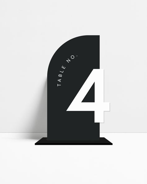 Modern Half Arch Table Numbers - 1-15 / Black Back + White Number / Custom Table Numbers Wedding Modern, Navy Table Numbers, Modern Wedding Table Numbers, Modern Table Numbers Wedding, Arch Signage, Black Table Numbers, Table Number Design, Arch Table Numbers, Modern Table Number