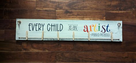 NEW THIS YEAR 😀. An art... - Simply Giftable Naturally Childrens Art Display, Every Child Is An Artist, Neutral Kids Room, Art Display Kids, Arte Folk, Child Art, Stocking Stuffers For Kids, Look What I Made, Kids Signs