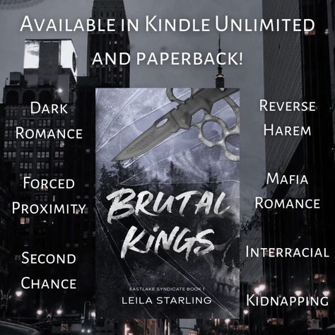 Brutal Kings is the first book in the Eastlake Syndicate duet, a dark interracial reverse harem mafia romance. 🖤 Dark romance ❤️ Why choose 🖤 Crime syndicate ❤️ Second chance 🖤 Interracial romance ❤️ Kidnapping 🖤 Forced proximity 🏷 #darkromance #whychoose #reverseharem #interracialromance #indieauthor #mafiaromance #mafiareverseharem #agegapromance #forcedproximity #secondchanceromance #spicybooks #spicyromance #kindleunlimitedromancebooks #steamyromance #smuttybooks #booklover #... Dark Romance Reverse Harem Books, Best Reverse Harem Books, Why Choose Romance Books, Reverse Harem Books, Interracial Romance Books, Book Tropes, Books Romance Novels, Mafia Romance, Books Romance