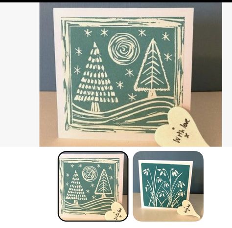 Christmas Tree Linocut, Lino Print Christmas Card Ideas, Christmas Linocut Ideas, Lino Christmas Cards, Linocut Christmas Cards Ideas, Lino Print Christmas Cards, Lino Christmas, Lino Print Christmas, Print Christmas Card