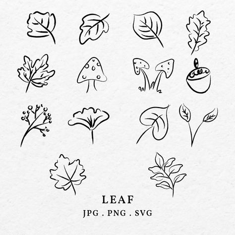 Fall Flowers Drawing Easy, Fall Leaf Doodle, Simple Leaf Drawing, Cute Fall Doodles, Fall Leaf Drawing, Autumn Leaves Drawing, Doodle Leaf, Autumn Leaves Illustration, Leaf Doodles