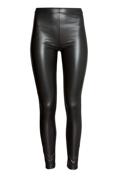 H&M Leggings Black Bodysuit Outfit, White Beach Pants, H&m Trousers, Jeans Heels Outfit, Jeans Outfit Women, H&m Leggings, Waistband Pants, Vegan Leather Leggings, Elastic Waistband Pants