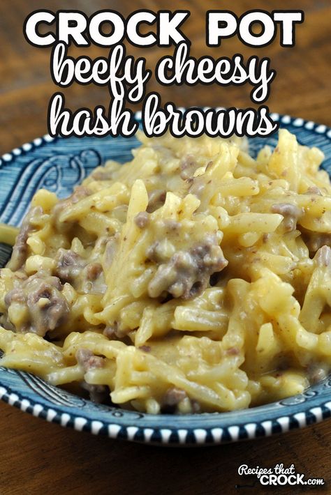 Hash Brown Crockpot, Cheesy Hashbrown Recipe, Hashbrown Casserole Recipe, Cheesy Hashbrowns, Crockpot Casserole, Easy Crockpot Dinners, Crock Pot Tacos, Hashbrown Recipes, Crockpot Recipes Beef