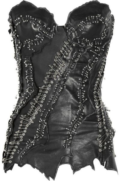 Christophe Decarnin, Ropa Upcycling, Apocalyptic Fashion, Leather Bustier, Leather Corset, Ropa Diy, Estilo Punk, New Rock, 여자 패션