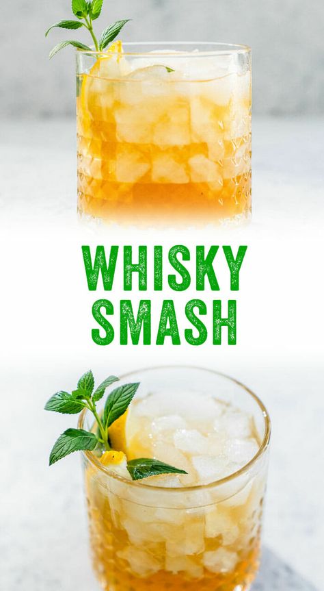 Maple Bourbon Cocktail, Whiskey Smash Recipe, Maple Whiskey, Bourbon Sour, Whiskey Smash, Best Whiskey, Bourbon Smash, A Couple Cooks, Bourbon Cocktail