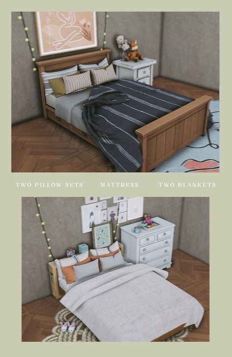 Ts4 Beds Cc, Sims 4 Cc Furniture Bedrooms, Sims 4 Bed Cc, Sims 4 Beds, Lotes The Sims 4, Sims Furniture, Furniture Cc, Play Sims 4, The Sims 4 Pc