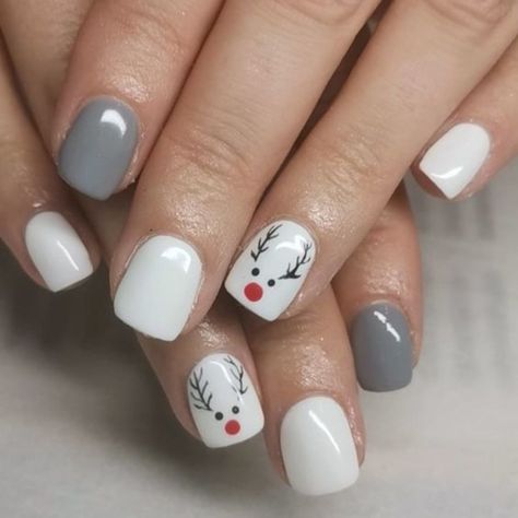 Lilac Nails Design, Nail Noel, Nail Art Noel, Kids Nail Designs, Nail Designs Ideas, Lilac Nails, Cute Simple Nails, Cute Christmas Nails, Plaid Nails