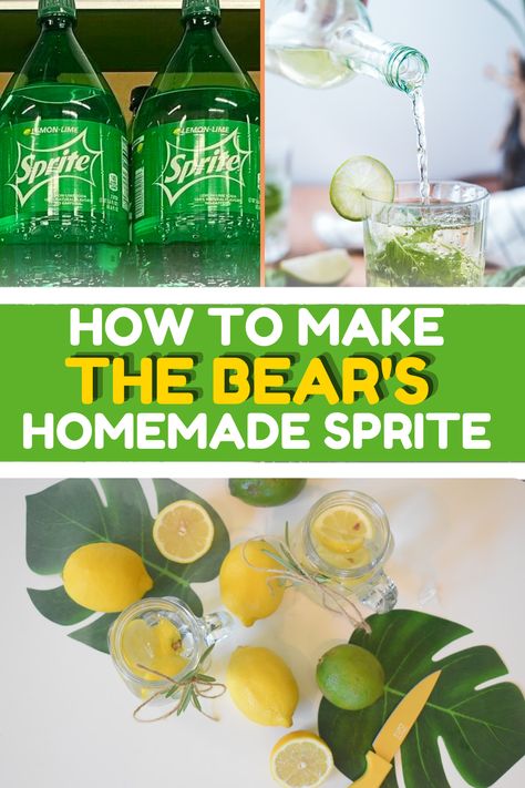 🍹🌿 Thirsty for a sustainable sip? Learn how to make homemade Sprite, inspired by Carmy in "The Bear"! 🐻💫 Reduce plastic waste and enjoy a refreshing DIY beverage. Check out the blog post for the recipe! How To Make Homemade Soda, Eco Friendly Bubbles, How To Make Homemade Sprite, Homemade Sprite Recipe, Homemade Soda Stream Syrup, Craft Soda Recipes, Homemade Sprite Soda, Soda Recipes Homemade, How To Make Sprite