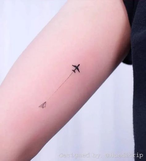 Aviation Tattoo, Paper Airplane Tattoos, Paper Plane Tattoo, Airplane Tattoo, Plane Tattoo, Our Mindful Life, Airplane Tattoos, Tattoo Paper, Hand Tattoos For Women