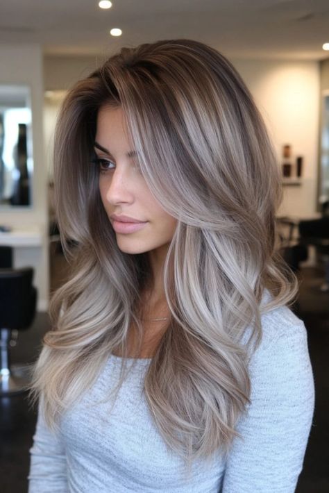 Light Brown Hair Trends, Brown Hair With Light Blonde Highlights, Light Cool Brown Hair, Ashy Light Brown Hair, Ashy Light Brown, Light Brown With Highlights, Ashy Blonde Highlights, Ashy Brown Hair, Ashy Blonde Balayage