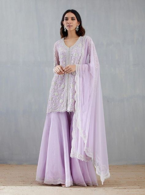 This can be a fabulous idea for this year's diwali outfits Diwali Outfit, Types Of Clothing Styles, Embroidered Sharara, Sharara Designs, Desi Dress, Purple Outfit, Trendy Outfits Indian, Diwali Outfits, Outfit 2023