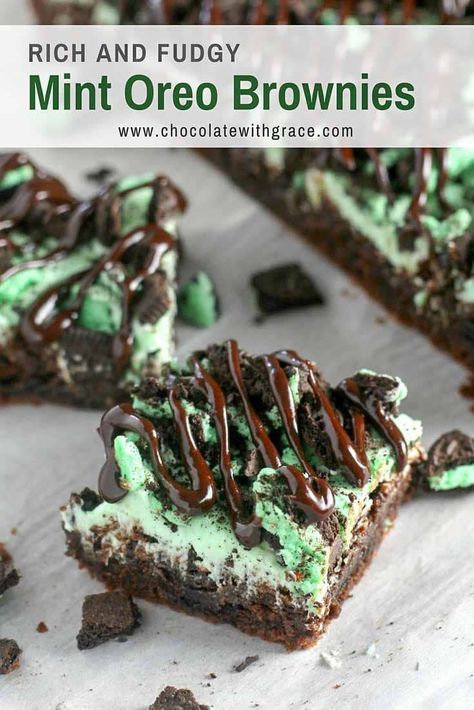 Mint Oreo Dessert, Mint Recipes Dessert, Mint Brownies Recipe, Tartiflette Recipe, Mint Frosting, Mint Desserts, Recipes Brownies, Oreo Dessert Recipes, Oreo Fudge