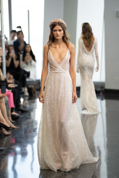 Shimmer Wedding Dress, Berta Wedding Dress, Berta Bridal, Blush Gown, 2020 Wedding Dresses, Shimmer Dress, Trendy Wedding Dresses, Ball Gown Skirt, Bridal Fashion Week