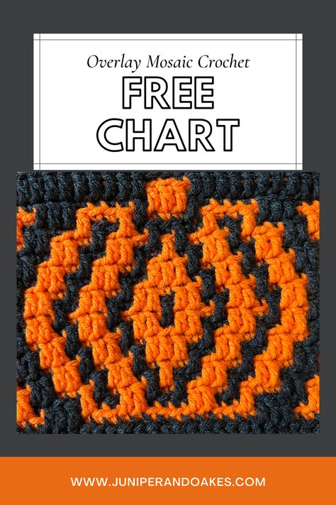 Fall Mosaic Crochet Pattern, Halloween Mosaic Crochet Free, Halloween Mosaic Crochet Patterns, Mosaic Crochet Halloween, Crochet Overlay Mosaic Pattern Free, Mosaic Crochet Projects, Inset Mosaic Crochet Pattern Free, Halloween Mosaic Crochet, Overlay Mosaic Crochet Patterns Free