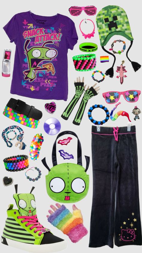 Scene Core Outfit, Scene Kid Aesthetic, Scene Kid Outfits, Scene Kandi, Emo Scene Outfits, Silly Clothes, Scene Core, Outfits 2000s, Mood Clothes