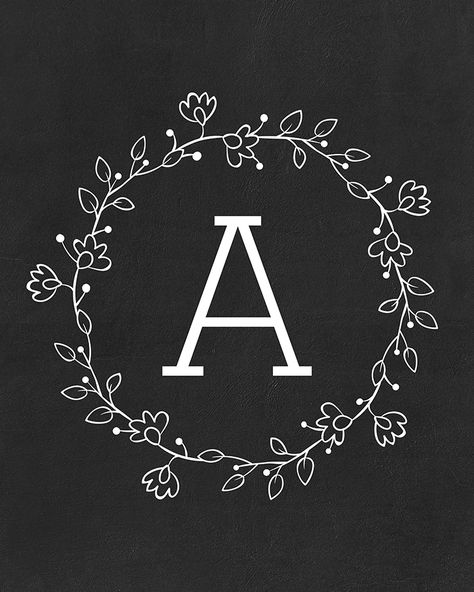 Letter A Design, Farmhouse Chalkboard, A Letters, A Letter Wallpaper, Monogram Wallpaper, A Lettering, Monogram Wall Art, Stylish Alphabets, Cottage Market