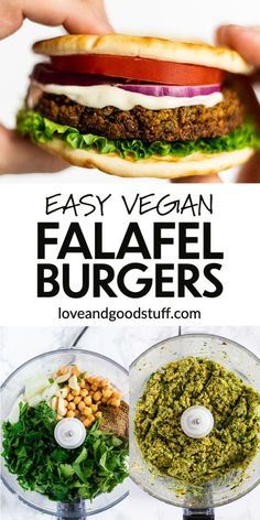 Recept Sandwiches, Falafel Burger, Thick Vegan, Vegan Falafel, Falafel Burgers, Veggie Burgers Recipe, Meatless Mondays, Vegan Burgers, Tasty Vegetarian Recipes