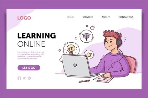 Education Landing Page, Landing Page Illustration, Banner Layout, Learning Web, Idea Logo, Page Illustration, Homepage Template, School Template, Concept Background