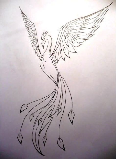 Phoenix - tattoo by frecmenta on DeviantArt Phoenix Drawing, Phönix Tattoo, Diy Tattoo Permanent, Tato Henna, Phoenix Tattoo Design, Initial Tattoo, Phoenix Tattoo, Up Tattoos, Tattoo Designs For Women