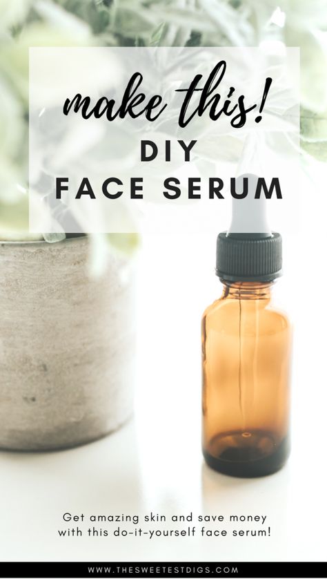 Make your own organic DIY homemade face serum using essential oils, jojoba oil, grapeseed oil, and vitamin E. Get amazing skin on a budget! Homemade Face Serum, Face Serum Recipe, Serum Recipe, Natural Face Serum, Herb Oil, Diy Face Scrub, Homemade Cosmetics, Using Essential Oils, Gorgeous Skin