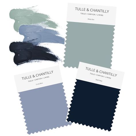 Dark Dusty Blue Color Palette, Deep Sea Blue Wedding Theme, Dark Blue Wedding Color Palette, Dark Blue Wedding Decorations, Dark Dusty Blue Wedding, Navy Blue Wedding Theme Color Schemes, Sea Blue Wedding, Dark Blue Wedding Theme, Blue Color Palette Wedding