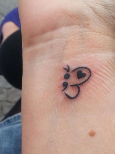 Embedded image Deep Tattoos, Crohns Tattoo, Semicolon Tattoos, Deep Tattoo, Semi Colon, Health Tattoo, Semicolon Tattoo, New Tattoo, Tattoos For Daughters