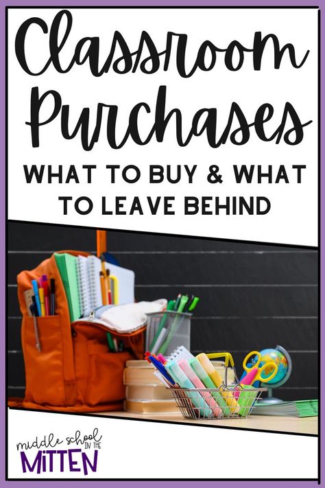 First year teachers may feel like they need to spend thousands of dollars on their first classroom in order to be a successful teacher - but that's not true! This post shares 5 tried and tested items I wish I had bought sooner and 3 items I wish I left behind as a middle school resource room teacher! This list can benefit elementary, middle school, and high school teachers, along with speech language pathologists, counselors, and any other education professional! Click the link to learn more! Middle School Teacher Supplies, Middle School Resource Room, High School Supply List, Teacher Supplies List, Middle School Teacher Gifts, Successful Teacher, First Classroom, High School Supplies, Resource Room Teacher