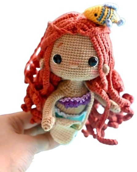 Amigurumi Little Mermaid Free Crochet Pattern - Mermaid Crochet Pattern Free, Little Mermaid Crochet, Mermaid Crochet Pattern, Mermaid Crochet, Crochet Disney, Crochet Mermaid, Mermaid Pattern, Free Amigurumi Patterns, Mermaid Dolls