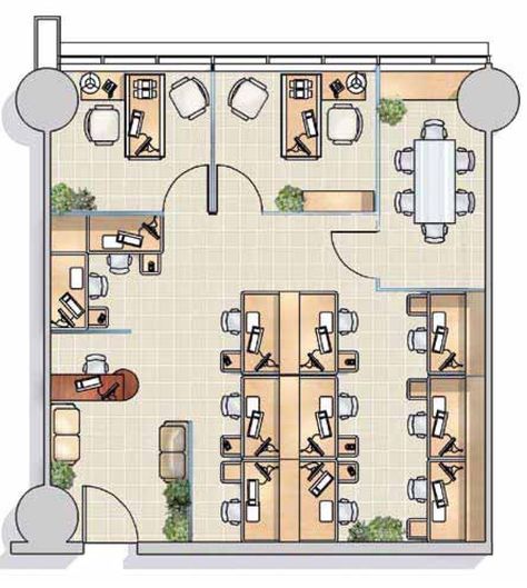 Modern Office Floor Plan, Open Work Space Design, Office Interior Design Plan Layout, Small Office Design Plan, Open Plan Office Design Layout, Small Office Building Plan, Small Open Office Layout, Open Office Layout Work Stations, Coworking Space Design Open Plan Office Layouts