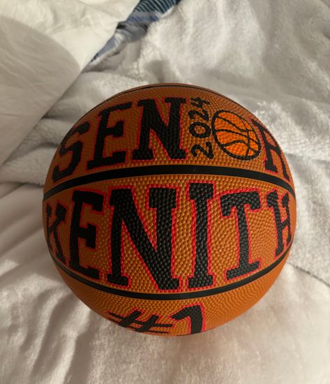 Capture the memories and celebrate the milestones with these custom hand-painted basketballs! Perfect for Senior Nights or graduation gifts. Each ball includes a name, graduation year, team colors, and or a hersey number. Note: these are meant for display purposes only as these are handpainted so dont be suprised if the paint chips with use (no returns on personalized balls) Basketball Senior Night Gifts Diy, Senior Keepsake Ideas, Senior Sports Gift Ideas, Football Senior Night Ideas High School, Senior Night Themes, Senior Gift Ideas Sports, Senior Table Ideas Sports, Basketball Senior Night Ideas, Senior Night Volleyball Ideas