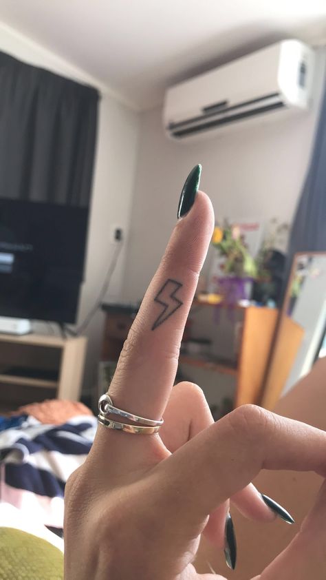 Cute Small Stick And Poke Tattoos With Meaning, Men’s Stick And Poke, Bff Stick And Poke Tattoos, Lightening Tattoo Bolt, Hand Tattoos Stick And Poke, Stick And Poke Hand Tattoos, Finger Stick And Poke, Matching Stick And Poke Tattoo, Stick And Poke Tattoo Ideas Simple