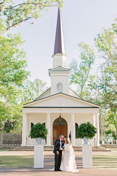 Here Comes the Bride Chapel South Carolina, Green Arrangements, Spiritual Ceremony, Palm Print Wallpaper, Southern Wedding Traditions, Elegant Wedding Ceremony, Dramatic Veil, Momofuku Milk Bar, Spring Wedding Ideas