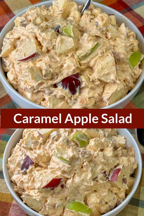 Caramel Apple Salad Lemon Cake Cookies, Snickers Dessert, Pudding And Cool Whip, Caramel Apple Salad, Caramel Apple Desserts, Ambrosia Recipe, Tart Flavors, Caramel Apples Easy, Slow Cooker Casserole