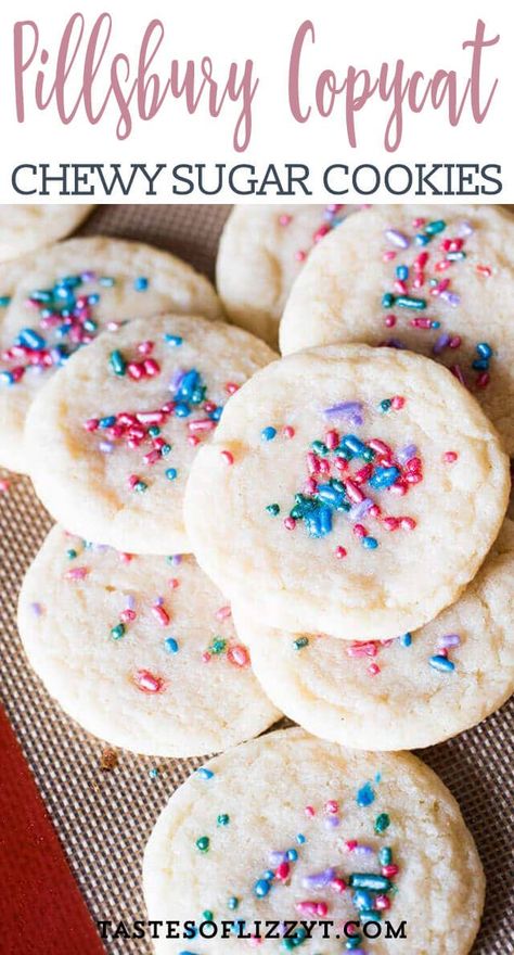 Copycat Pillsbury Sugar Cookie Dough, Pillsbury Sugar Cookie Recipe, 3 Ingredient Sugar Cookie Recipe, Soft Chewy Sugar Cookies, Pillsbury Sugar Cookie Dough, Sugar Cookie Dough Recipe, Pillsbury Sugar Cookies, Chewy Sugar Cookie Recipe, Easter Cookie Recipes