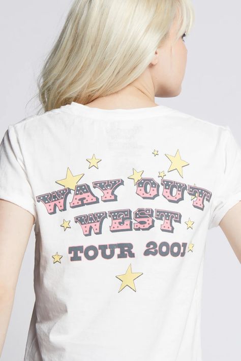 Tom Petty Way Out West Tee - Recycled Karma Brands Heartbreakers 2001, Tom Petty And The Heartbreakers, White Toms, Casual Blouse Shirts, Out West, Tom Petty, Crop Blazer, Rolled Sleeves, Fitted Tee