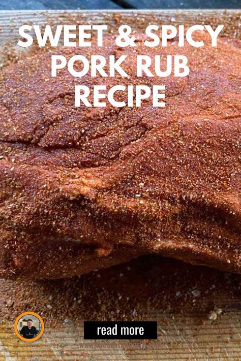 This sweet and spicy rub (not too spicy) is the perfect match for pork and chicken. Use this to create a flavour bomb for your next pulled pork or chicken recipes that will keep you coming back for more. #spicerubrecipes #spicerub ##dryrubrecipes #bbqspicerubs Best Pulled Pork Rub, Sweet And Spicy Pulled Pork, Pork Tenderloin Rub For Smoker, Pulled Pork Rub Recipe Smokers, Pork Rub For Pulled Pork, Rub For Pork Shoulder, Smoked Pork Shoulder Rub, Smoked Pulled Pork Rub, Spicy Bbq Rub Recipe