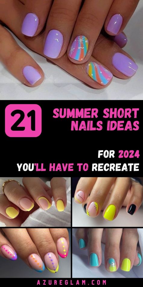 Stand out from the crowd with our chic collection of summer nails short pink. Whether you're into soft pastels or bold neon hues, our short pink nail designs are perfect for adding a touch of femininity to your summer style. Crafted with care and attention to detail, our short nails offer both beauty and durability. Get ready to make a statement with our trendy summer nails. Cute Summer Nails 2024 French Tip, Summer Nail Art For Short Nails, Short Nails Ideas Neon, At Home Nails Designs, Short Cute Summer Nails, Short Square Summer Nails 2024, 2024 Summer Nails Short, Short Dip Nails Summer 2024, June Nails Ideas 2024 Short